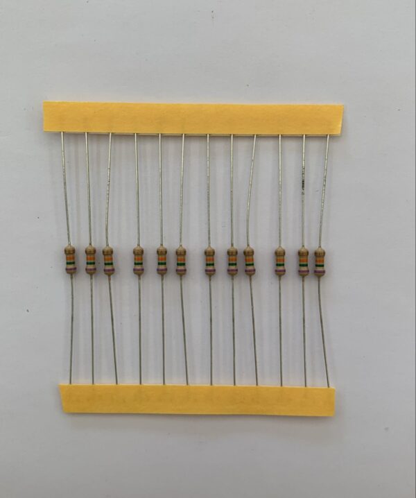 Electronic component: 0.25 watt, 75 kohm resistor.