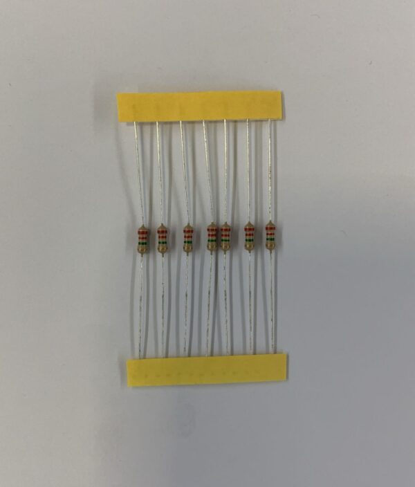 Electronic component: 0.25 watt, 2.2 mohm resistor.