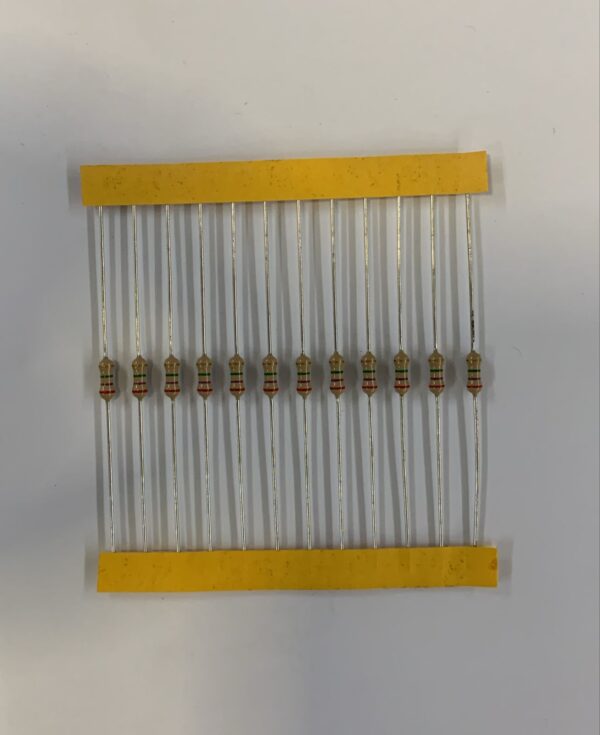 Electronic component: 0.25 watt, 2.7 mohm resistor.