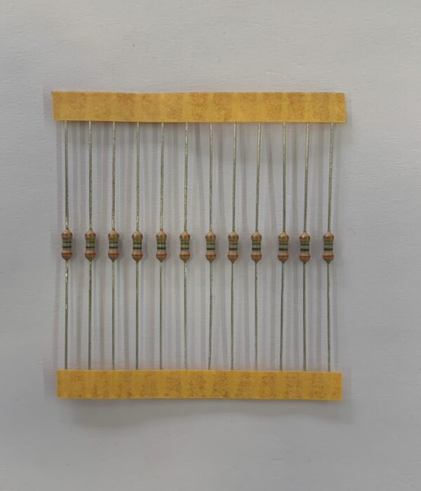Electronic component: 0.25 watt, 3.6 mohm resistor.