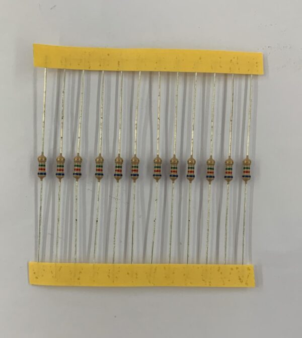 Electronic component: 0.25 watt, 6.2 mohm resistor.