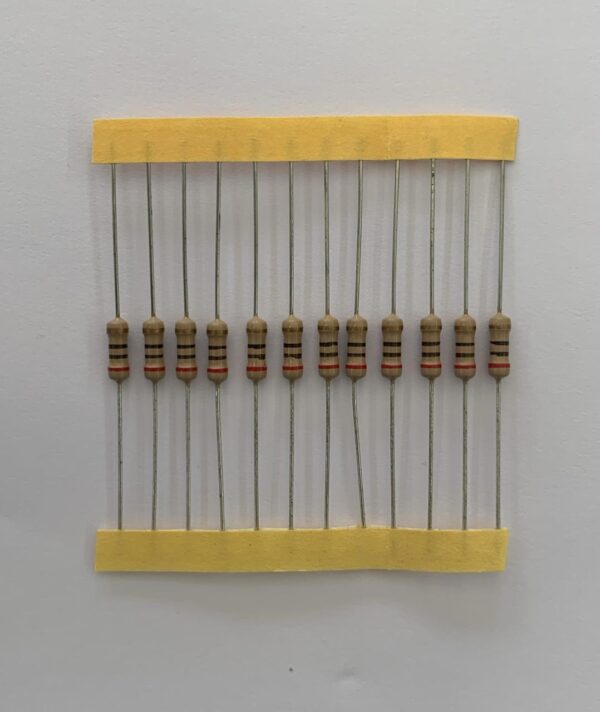 Electronic component: 0.50 watt, 20 ohm resistor.
