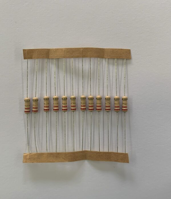 Electronic component: 0.50 watt, 2.2 ohm resistor.