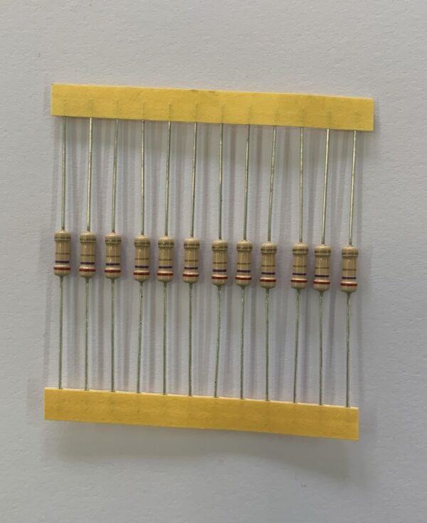 Electronic component: 0.50 watt, 2.7 ohm resistor.