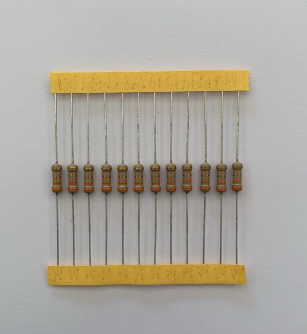 Electronic component: 0.50 watt, 3.3 ohm resistor.