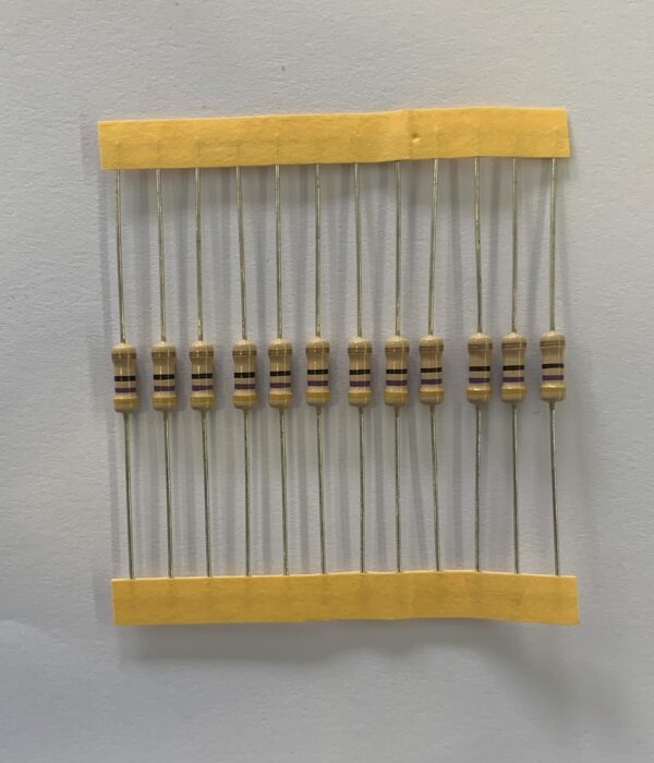 Electronic component: 0.50 watt, 47 ohm resistor.