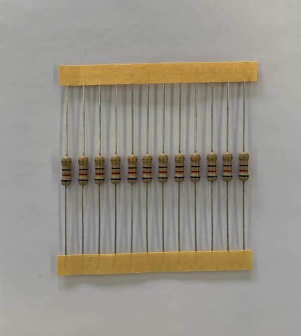 Electronic component: 0.50 watt, 62 ohm resistor.