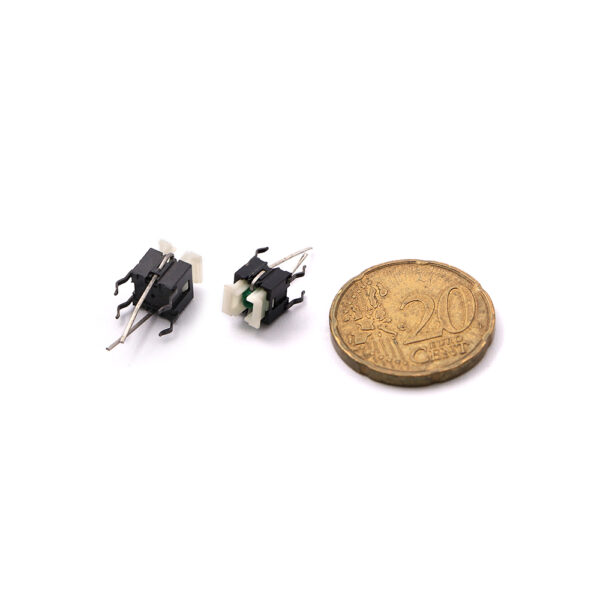 SW-4-1838 - Tact Switch 6 Pins 6.7x5.7x5.7 mm - With Green Led