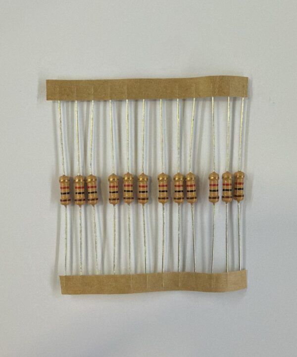 Electronic component: 0.50 watt, 1 kohm resistor.