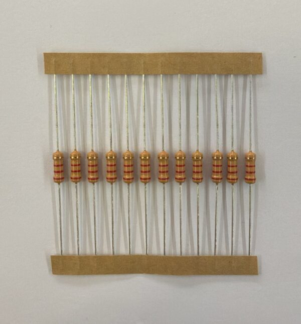 Electronic component: 0.50 watt, 2.2 kohm resistor.