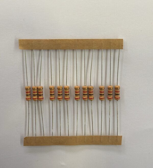 Electronic component: 0.50 watt, 2 kohm resistor.