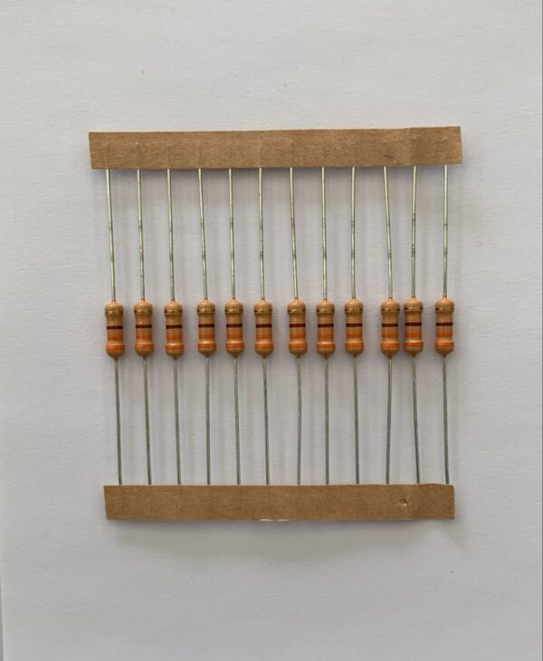 Electronic component: 0.50 watt, 330 ohm resistor.