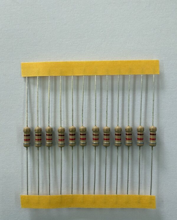 Electronic component: 0.50 watt, 820 ohm resistor.
