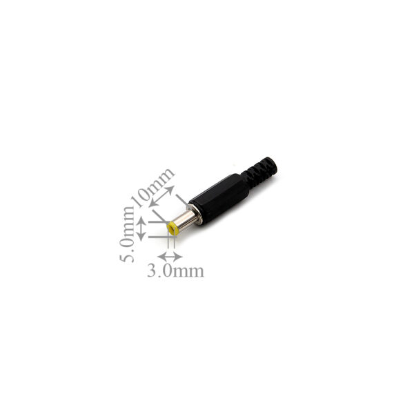 Yellow Head Male DC Power Jack - 5.0x3.0x14mm - Pin 1.0mm - Image 2