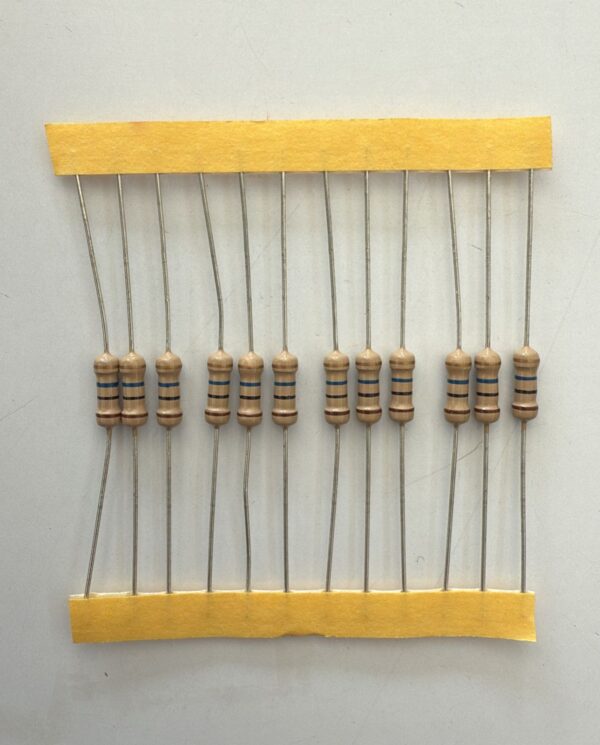 Electronic component: 0.50 watt, 10 mohm resistor.