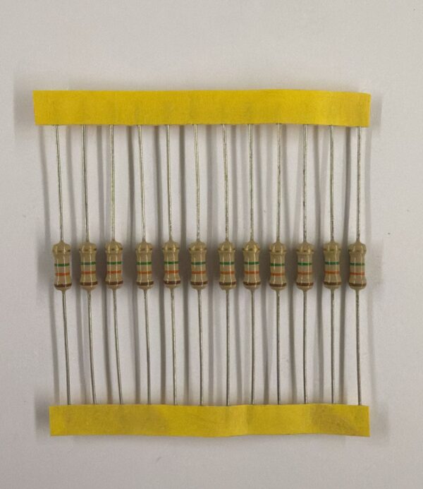 Electronic component: 0.50 watt, 1.3 mohm resistor.