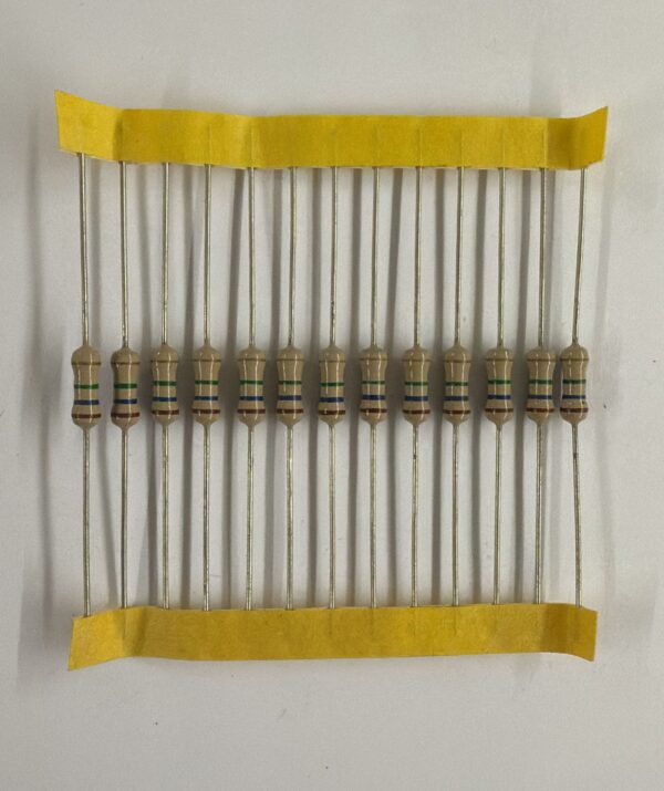 Electronic component: 0.50 watt, 1.6 mohm resistor.