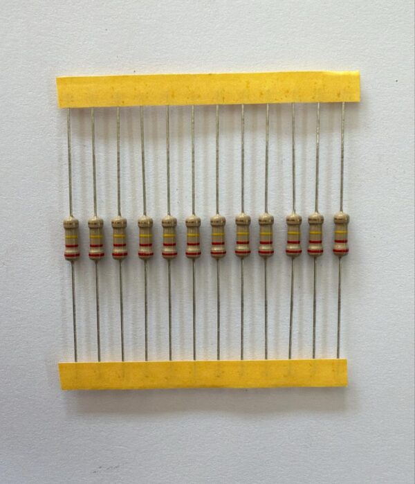 Electronic component: 0.50 watt, 220 kohm resistor.