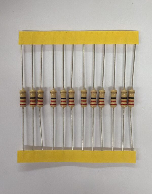 Electronic component: 0.50 watt, 2.2 mohm resistor.