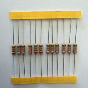 Electronic component: 0.50 watt, 27 kohm resistor.