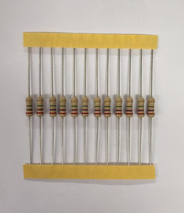 Electronic component: 0.50 watt, 2.7 mohm resistor.