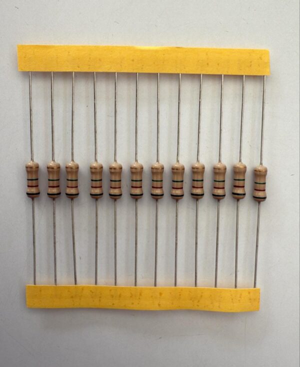 Electronic component: 0.50 watt, 5.1 mohm resistor.