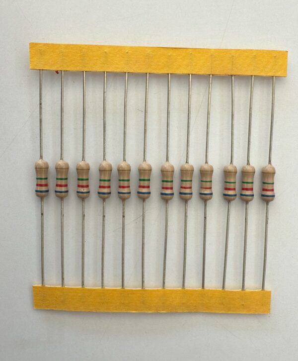 Electronic component: 0.50 watt, 6.2 mohm resistor.