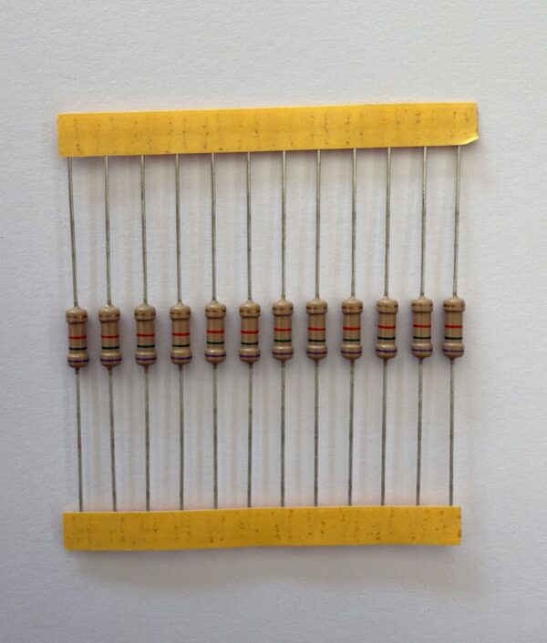 Electronic component: 0.50 watt, 75 kohm resistor.