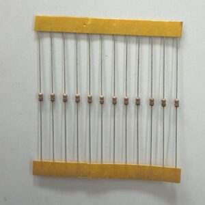 Electronic component: 0.1250 watt, 1 ohm resistor.
