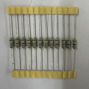 Electronic component: 0.5 watt, 1%, 12 ohm resistor.