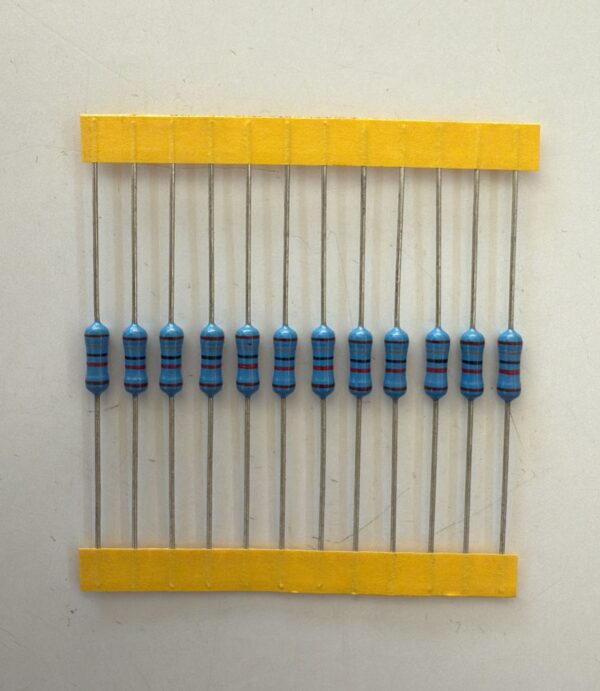 Electronic component: 0.5 watt, 1%, 18 kohm resistor.