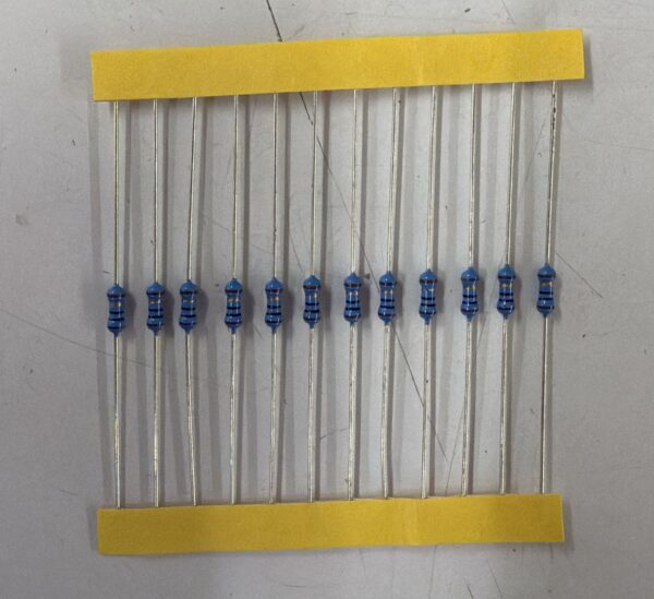 Electronic component: 0.25 watt, 1%, 10 ohm resistor.