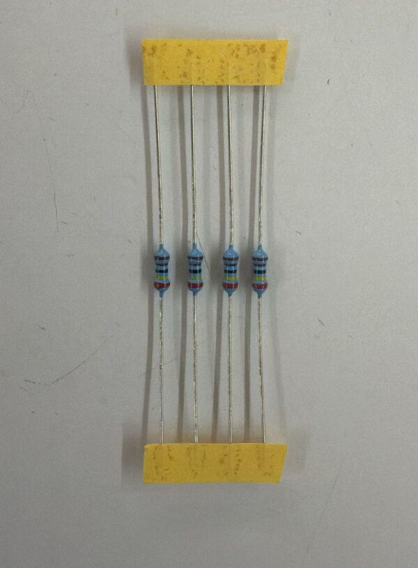 Electronic component: 0.25 watt, 1%, 2.4 kohm resistor.