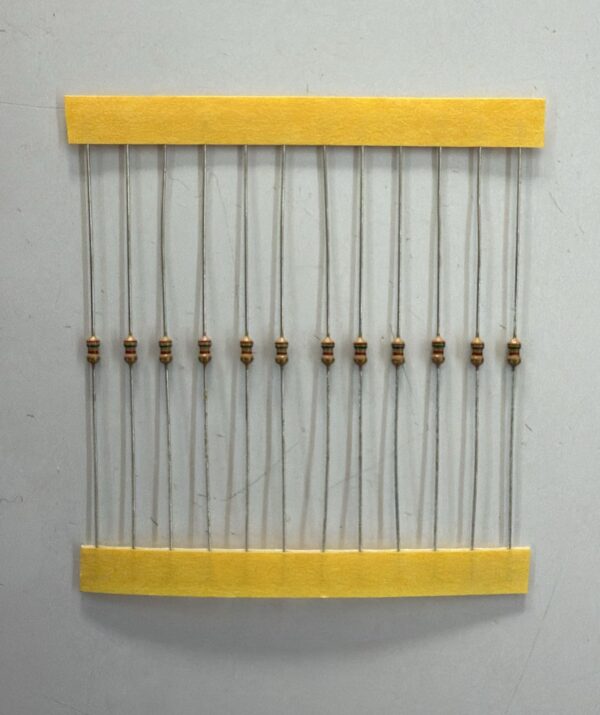 Electronic component: 0.125 watt, 150 ohm resistor.