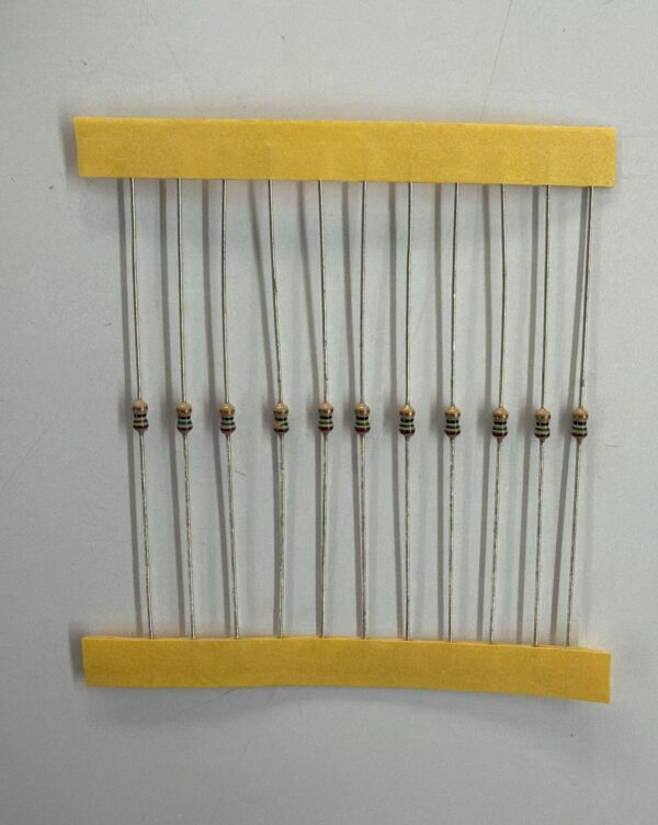 Electronic component: 0.125 watt, 15 ohm resistor.