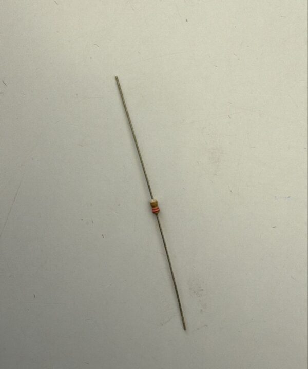 Electronic component: 0.125 watt, 2.2 ohm resistor.