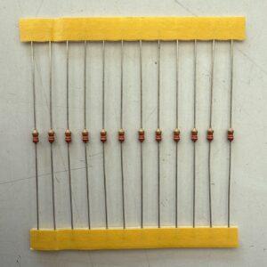 Electronic component: 0.125 watt, 2.2 kohm resistor.