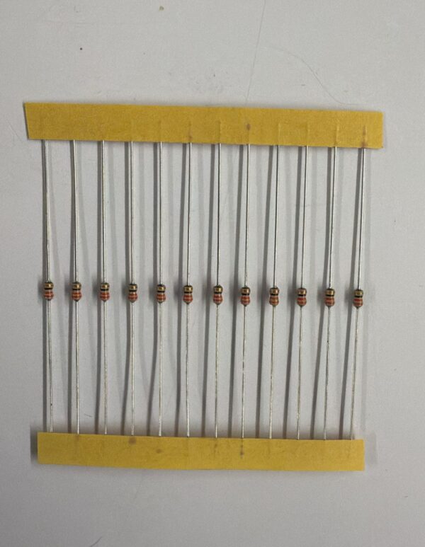 Electronic component: 0.125 watt, 33 ohm resistor.