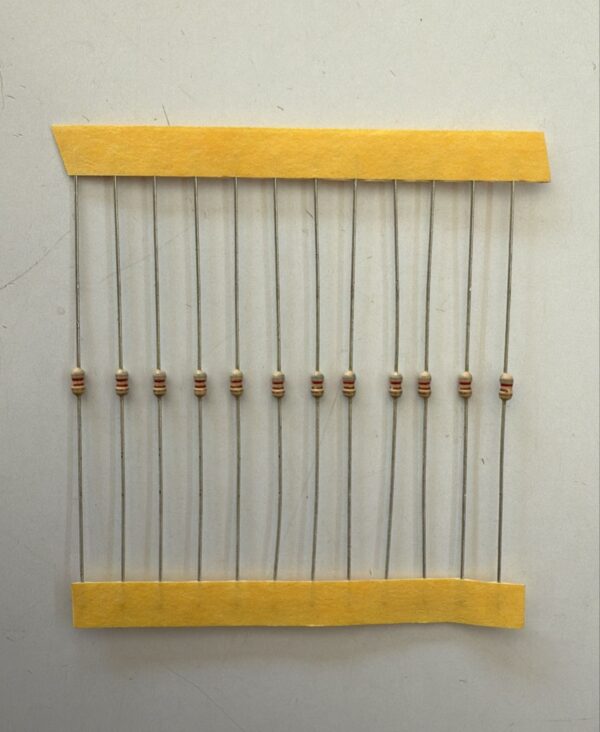 Electronic component: 0.125 watt, 820 ohm resistor.