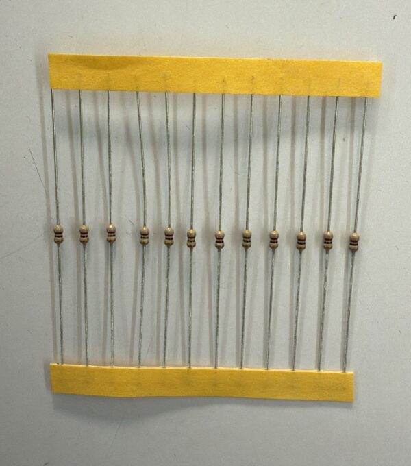 Electronic component: 0.125 watt, 82 ohm resistor.