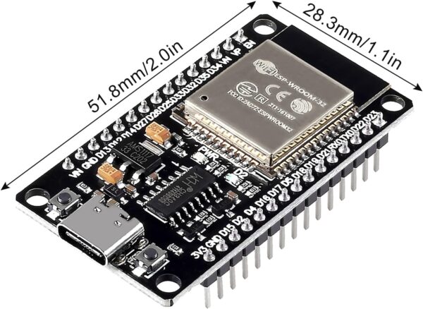 ESP32 Type C Development Board ESP32S Type-C USB WiFi + Bluetooth ESP-WROOM-32 CH340C 2.4GHz Dual Core WiFi NodeMCU Processor Microcontroller ESP32-DevKitC-32 - Image 4