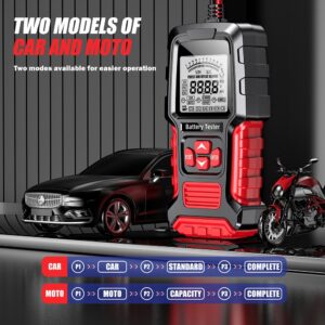 Car Battery Tester 12V/24V, LCD Battery Analyzer Test Tool Digital Analyzer Tester 100-2000CCA, FBT300 Automotive Bad Cell Load Test Tool, Professional Battery Checker Tester for Car Truck Motorcycle