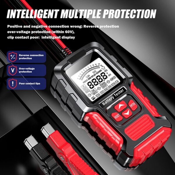 Car Battery Tester 12V/24V, LCD Battery Analyzer Test Tool Digital Analyzer Tester 100-2000CCA, FBT300 Automotive Bad Cell Load Test Tool, Professional Battery Checker Tester for Car Truck Motorcycle - Image 4