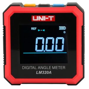 UNI-T Digital Angle Meter Electronic Level and Angle Gauge Digital Inclinometer with Magnetic Base and LCD Screen,Li-ion Battery with Type-C Charging Port(LM320A)