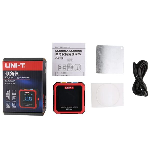 UNI-T Digital Angle Meter Electronic Level and Angle Gauge Digital Inclinometer with Magnetic Base and LCD Screen,Li-ion Battery with Type-C Charging Port(LM320A) - Image 7
