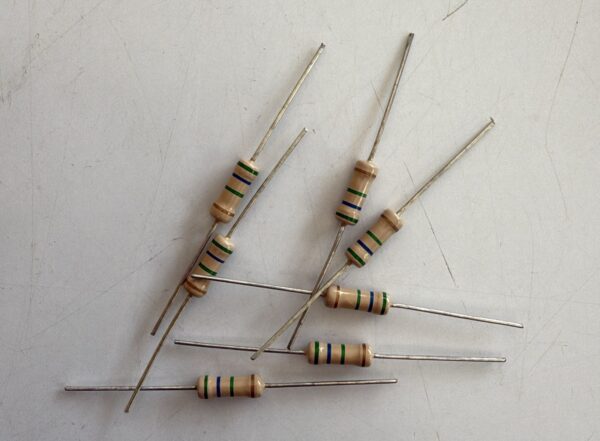 Electronic component: 2 watt, 5%, 5.6 mohm resistor.