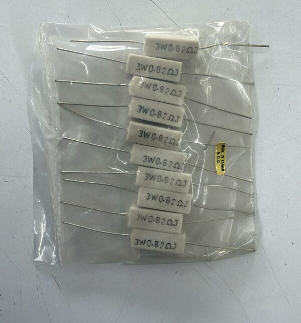 Electronic component: 3 watt, 5%, 0.82 ohm resistor.
