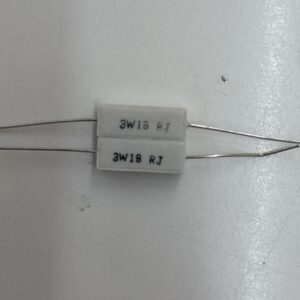 Electronic component: 3 watt, 5%, 18 ohm resistor.