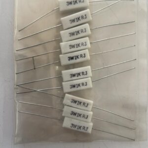 Electronic component: 3 watt, 5%, 1 kohm resistor.