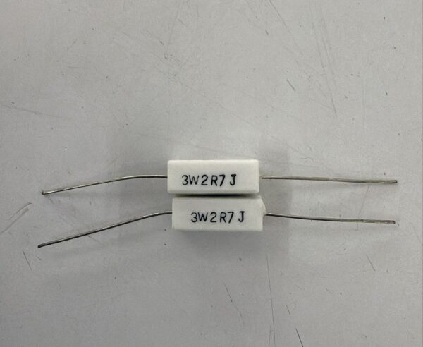 Electronic component: 3 watt, 5%, 2.7 ohm resistor.